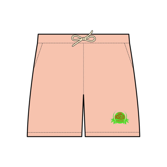 Unisex Garment-Dyed Fleece Sweat Shorts with Eye and Palm Design - Perfect for Relaxation and Casual Wear