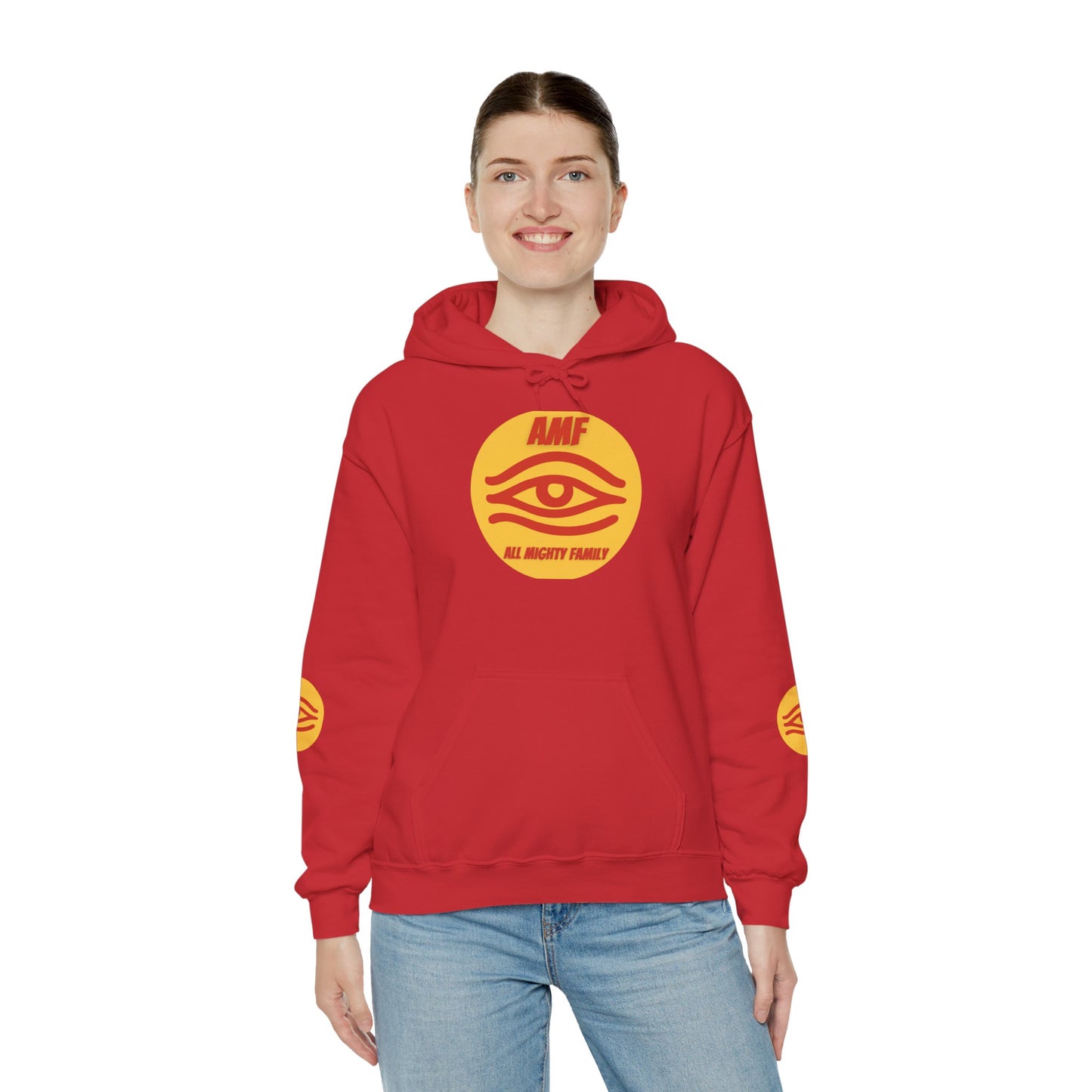 All Mighty Family Hoodie — Retro Eye & Bridge Graphic Pullover
