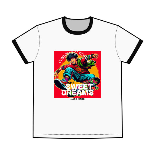 Men's Ringer Tee - Sweet Dreams & Progress Over Perfection AMF Skate Design