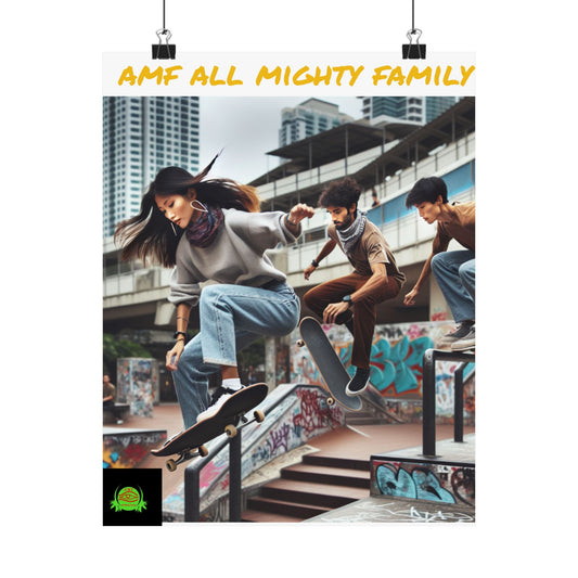 Skateboarding Lifestyle Poster - AMF All Mighty Family