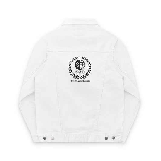 Denim Jacket (Embroidery) - AMF Brand White Unisex