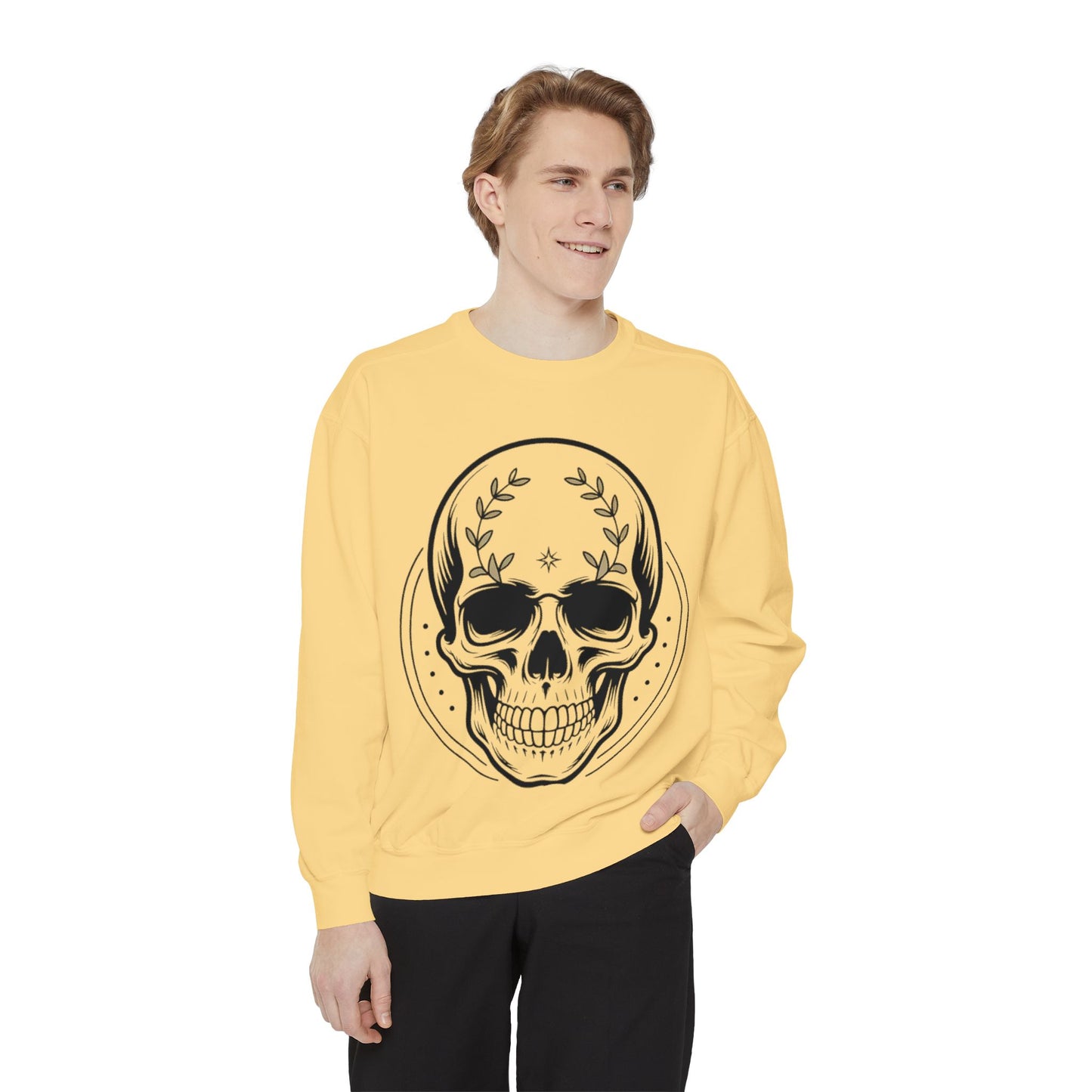 Skull Crest Sweatshirt — All Mighty Family Graphic Crewneck