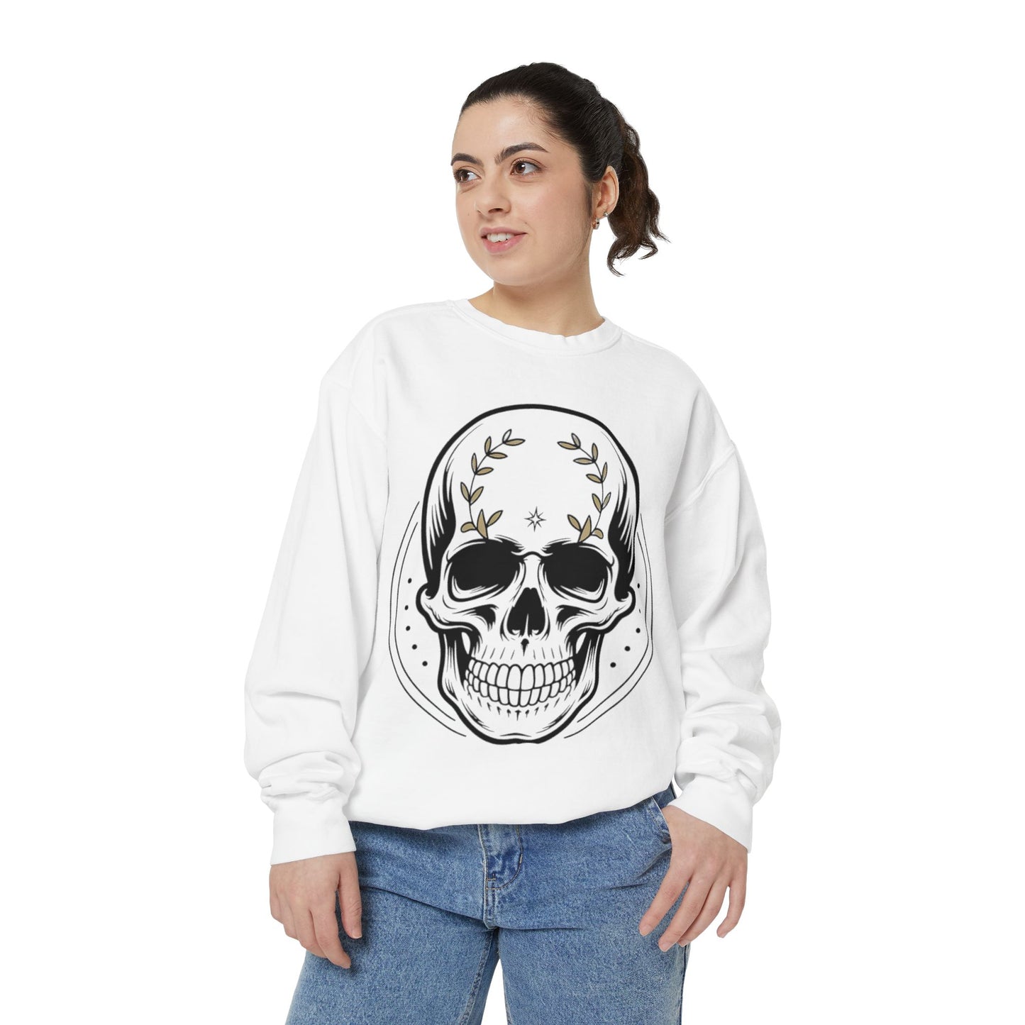 Skull Crest Sweatshirt — All Mighty Family Graphic Crewneck