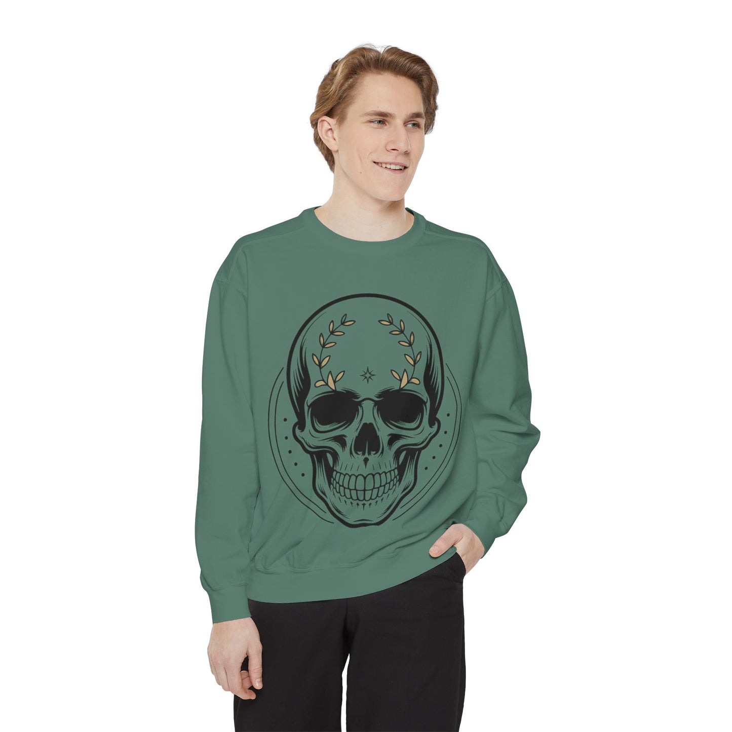 Skull Crest Sweatshirt — All Mighty Family Graphic Crewneck
