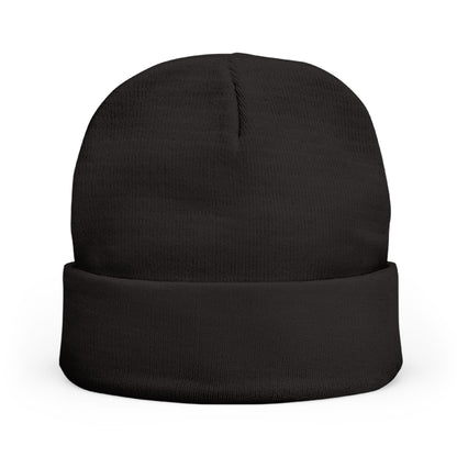 Embroidered Mystic Eye Knit Beanie — Purple & Gold Spiritual Winter Hat