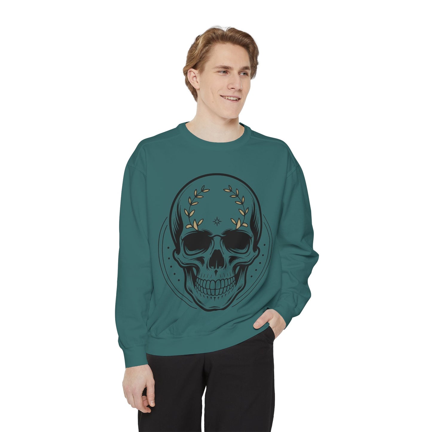 Skull Crest Sweatshirt — All Mighty Family Graphic Crewneck