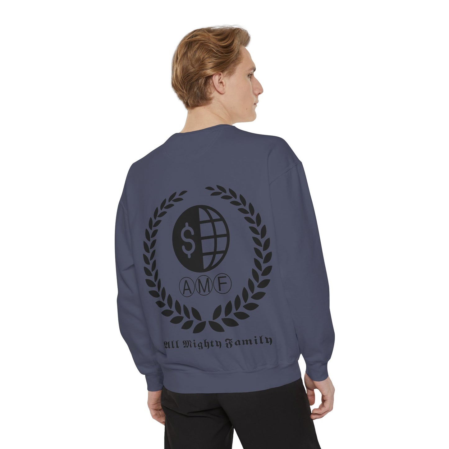 Skull Crest Sweatshirt — All Mighty Family Graphic Crewneck