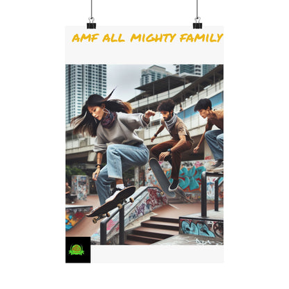 Skateboarding Lifestyle Poster - AMF All Mighty Family
