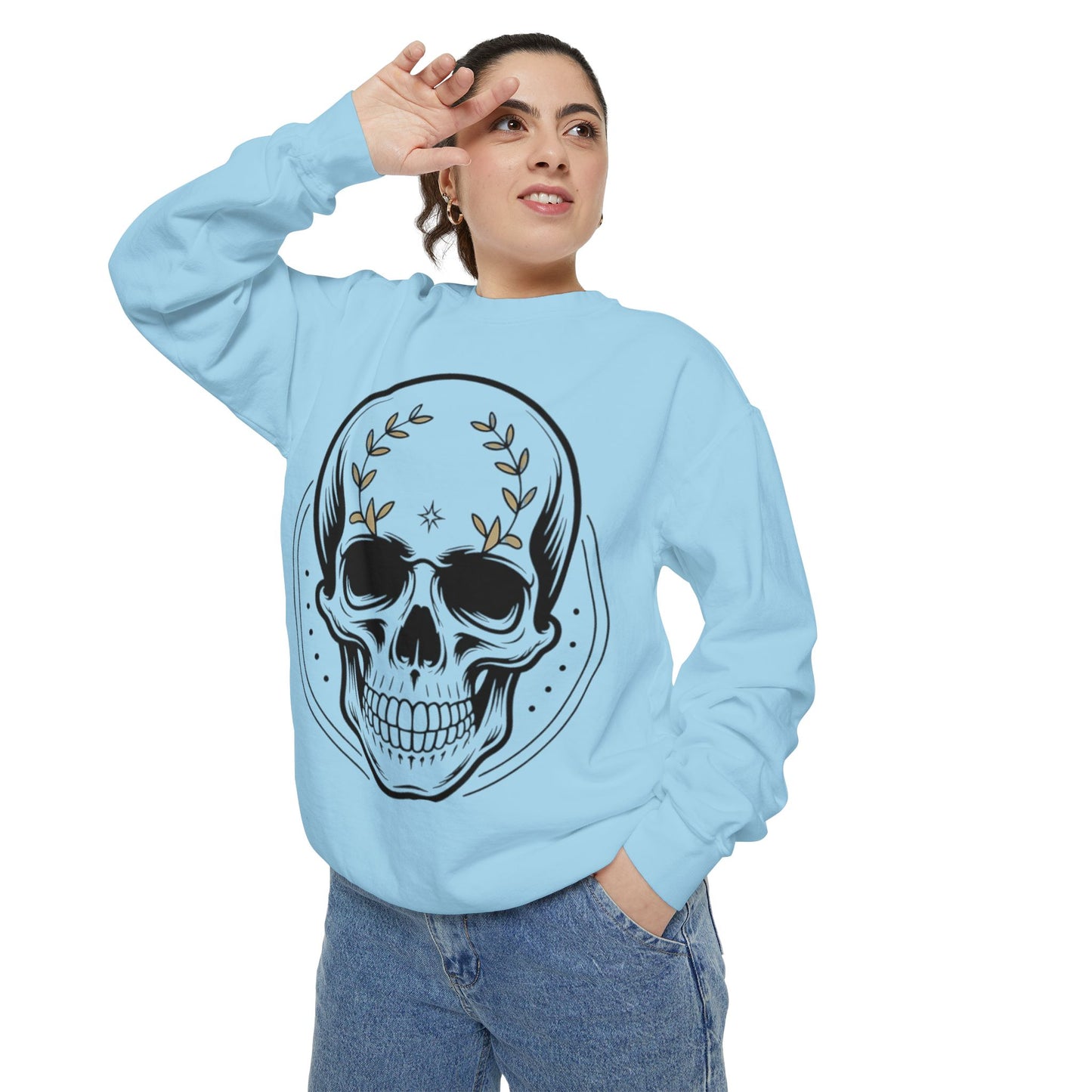 Skull Crest Sweatshirt — All Mighty Family Graphic Crewneck