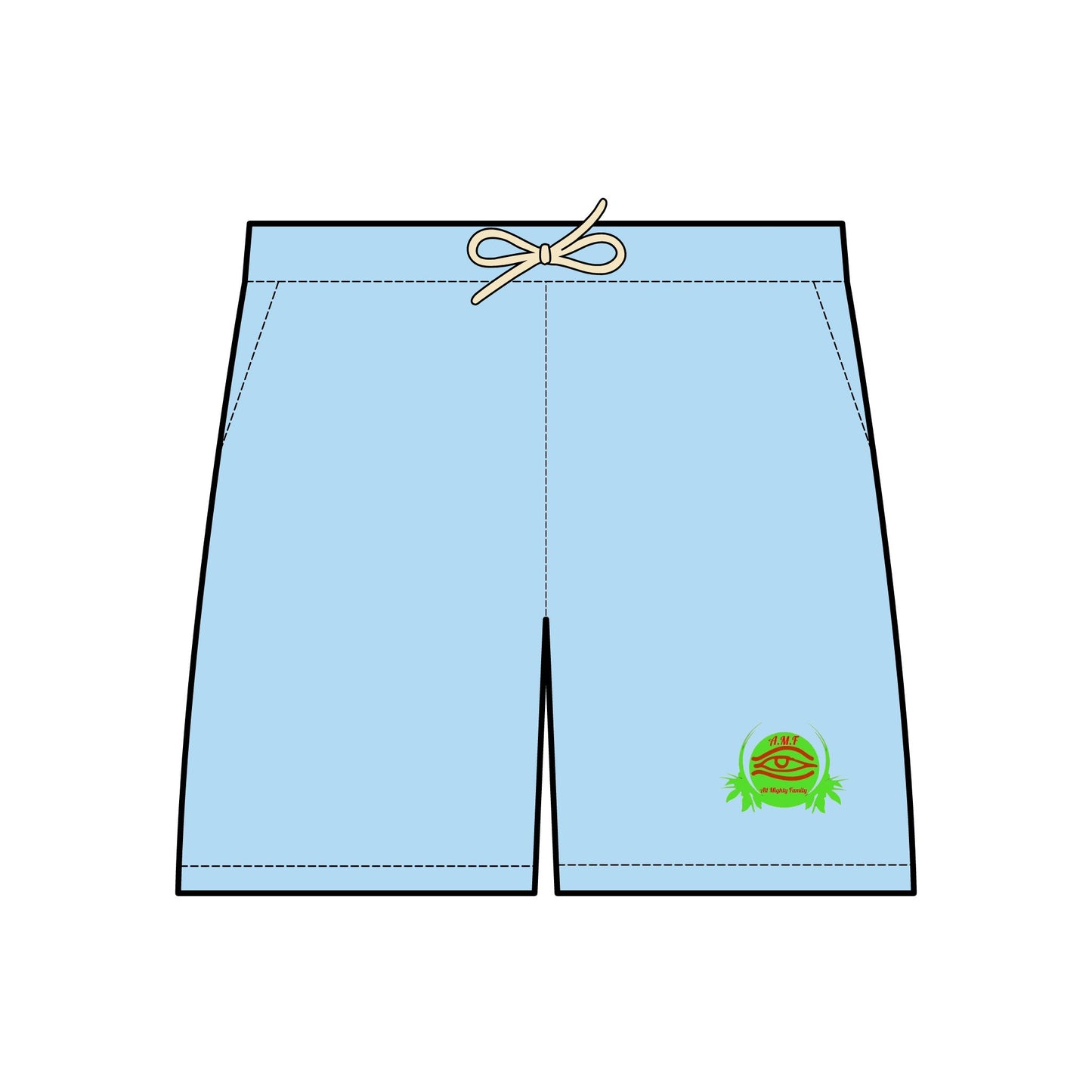 Unisex Garment-Dyed Fleece Sweat Shorts with Eye and Palm Design - Perfect for Relaxation and Casual Wear
