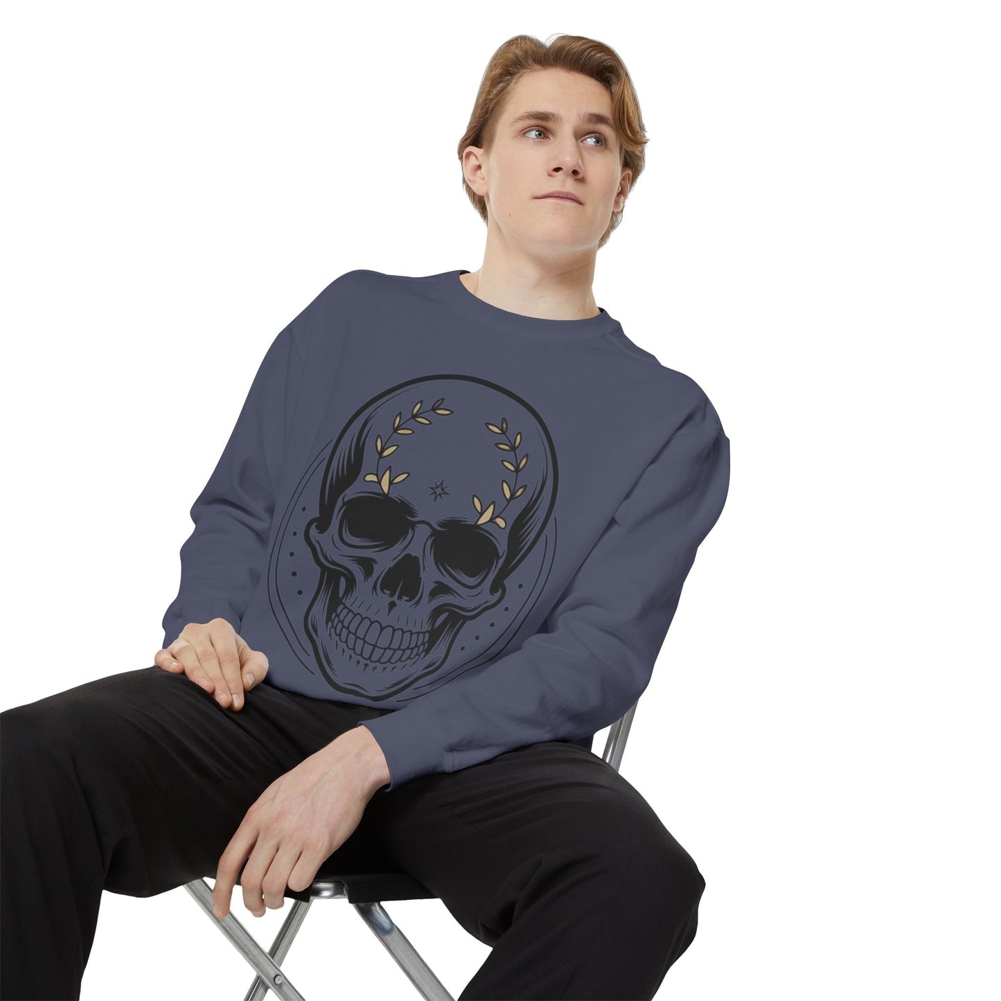 Skull Crest Sweatshirt — All Mighty Family Graphic Crewneck