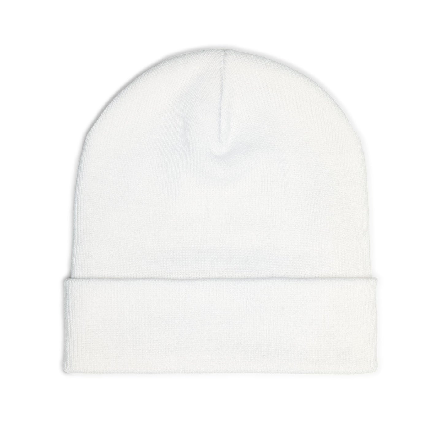 Embroidered Mystic Eye Knit Beanie — Purple & Gold Spiritual Winter Hat