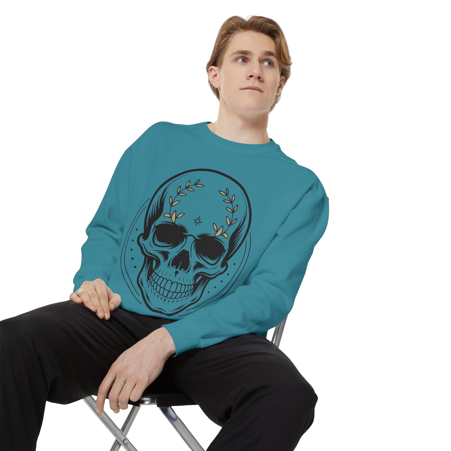 Skull Crest Sweatshirt — All Mighty Family Graphic Crewneck