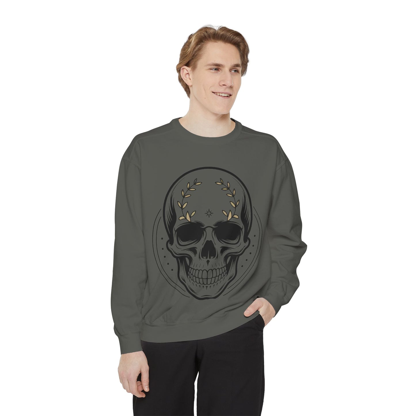 Skull Crest Sweatshirt — All Mighty Family Graphic Crewneck