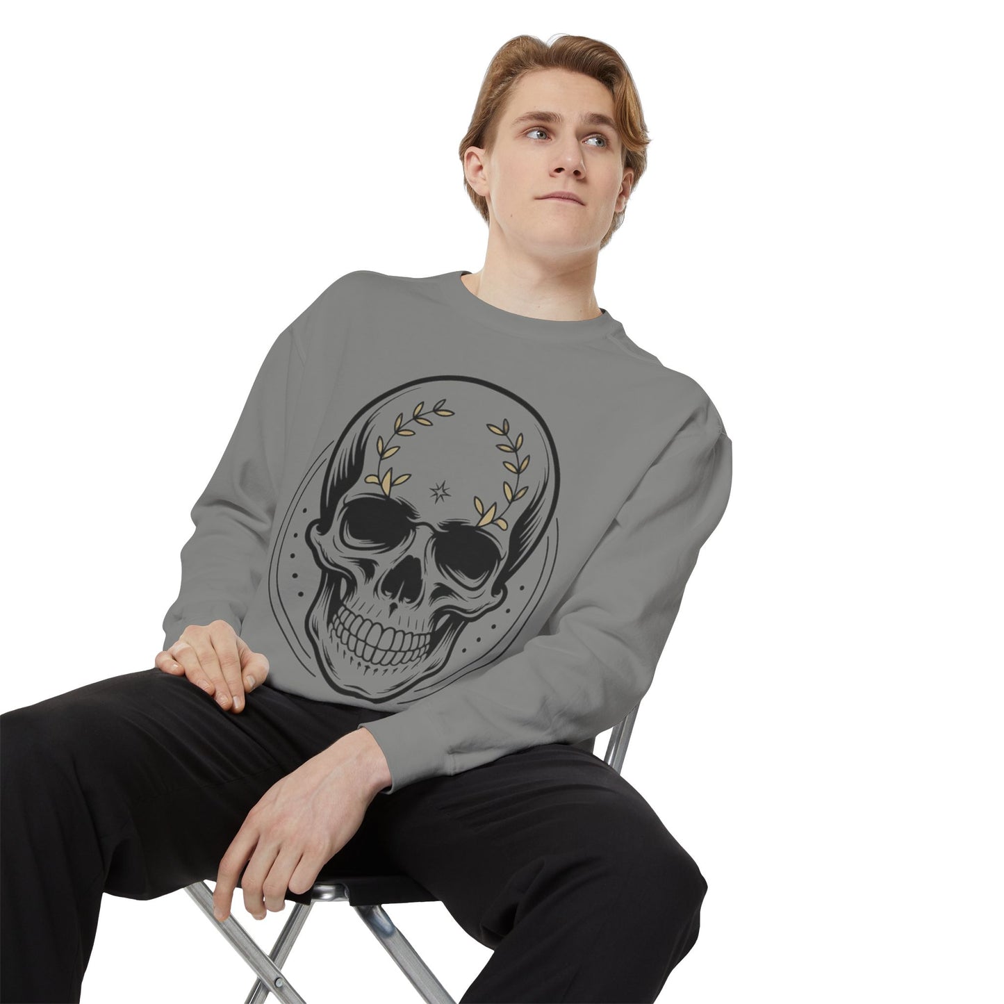 Skull Crest Sweatshirt — All Mighty Family Graphic Crewneck