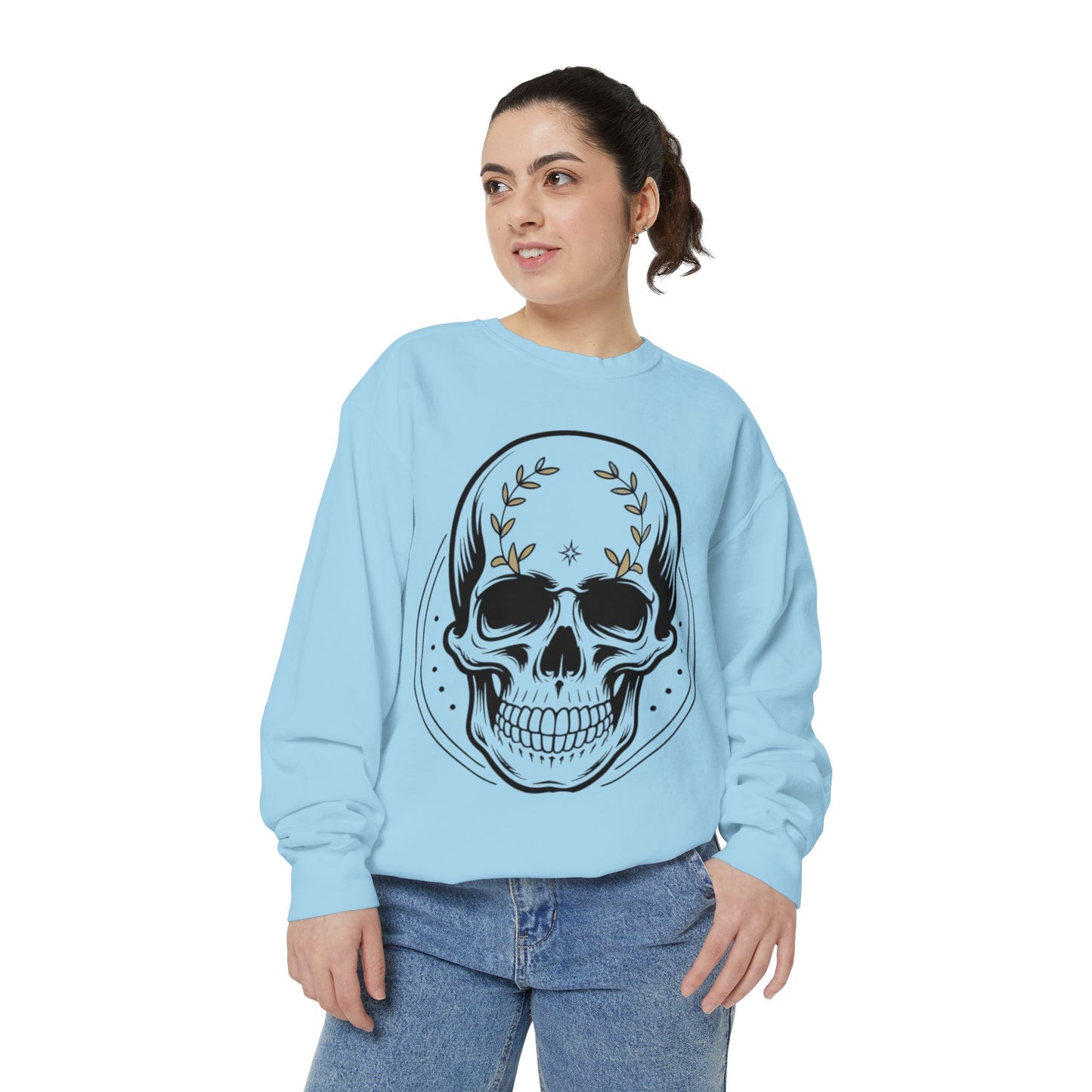 Skull Crest Sweatshirt — All Mighty Family Graphic Crewneck