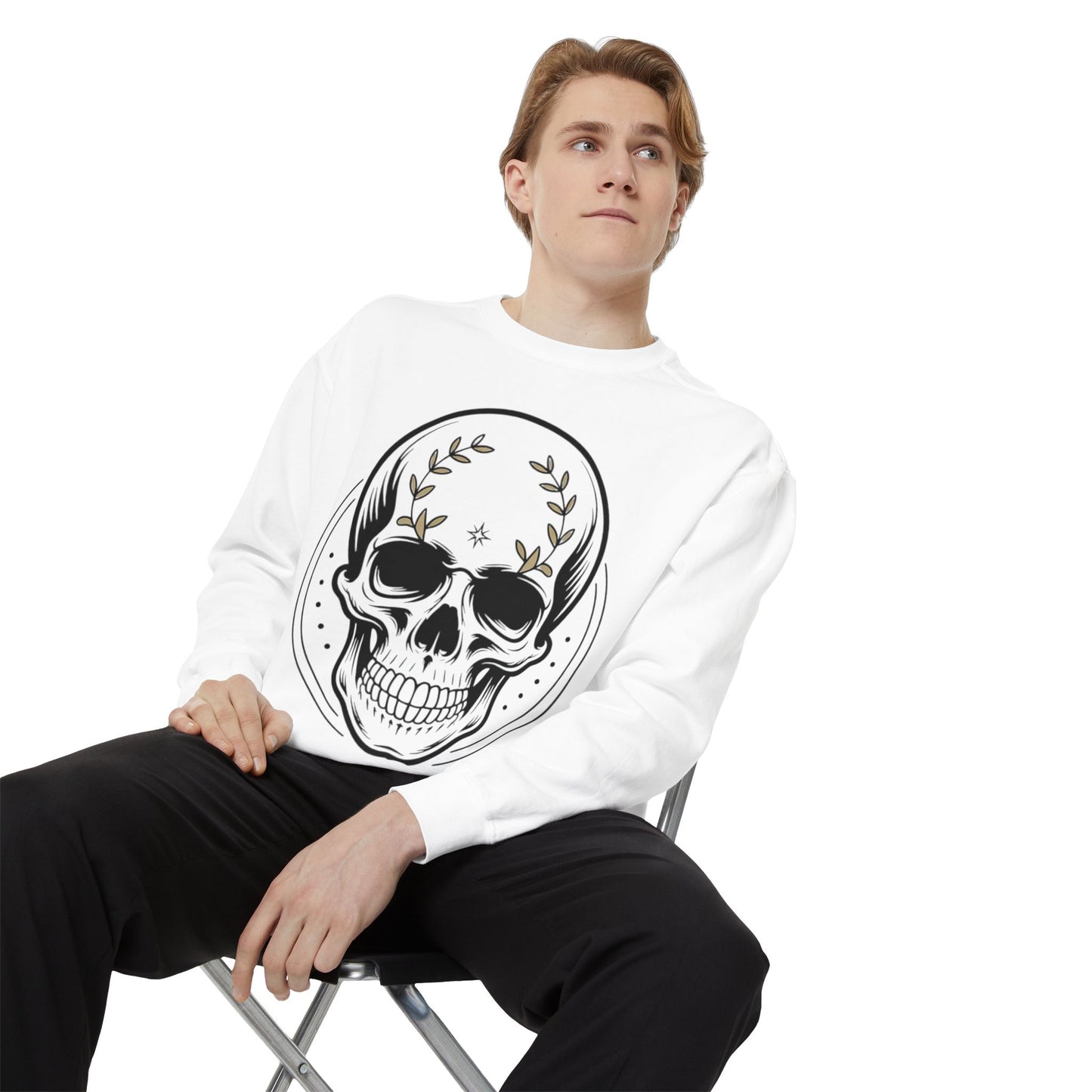 Skull Crest Sweatshirt — All Mighty Family Graphic Crewneck
