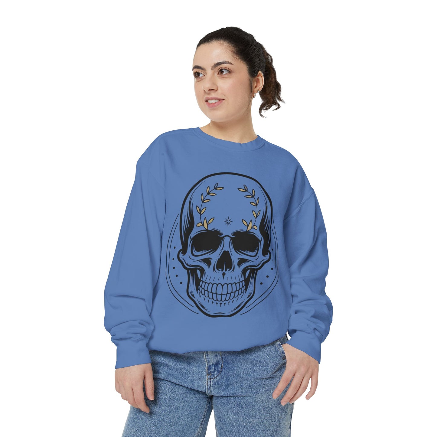 Skull Crest Sweatshirt — All Mighty Family Graphic Crewneck
