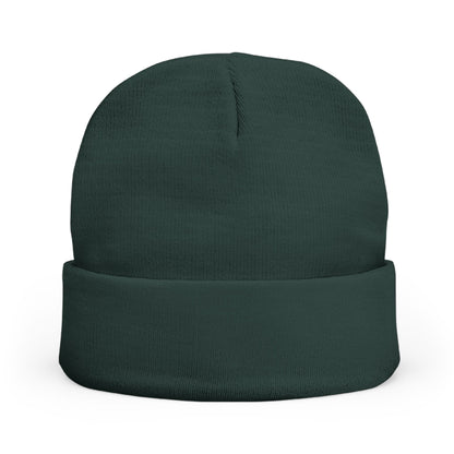 Embroidered Mystic Eye Knit Beanie — Purple & Gold Spiritual Winter Hat