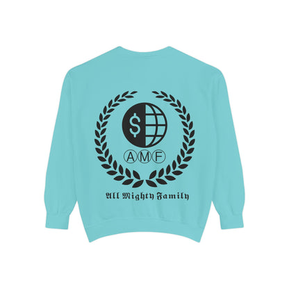 Skull Crest Sweatshirt — All Mighty Family Graphic Crewneck