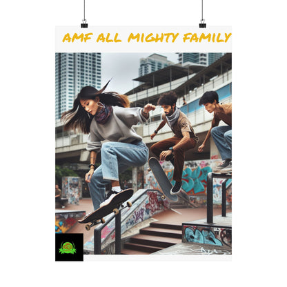 Skateboarding Lifestyle Poster - AMF All Mighty Family