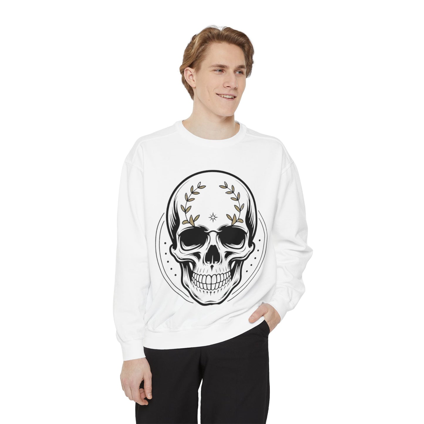 Skull Crest Sweatshirt — All Mighty Family Graphic Crewneck