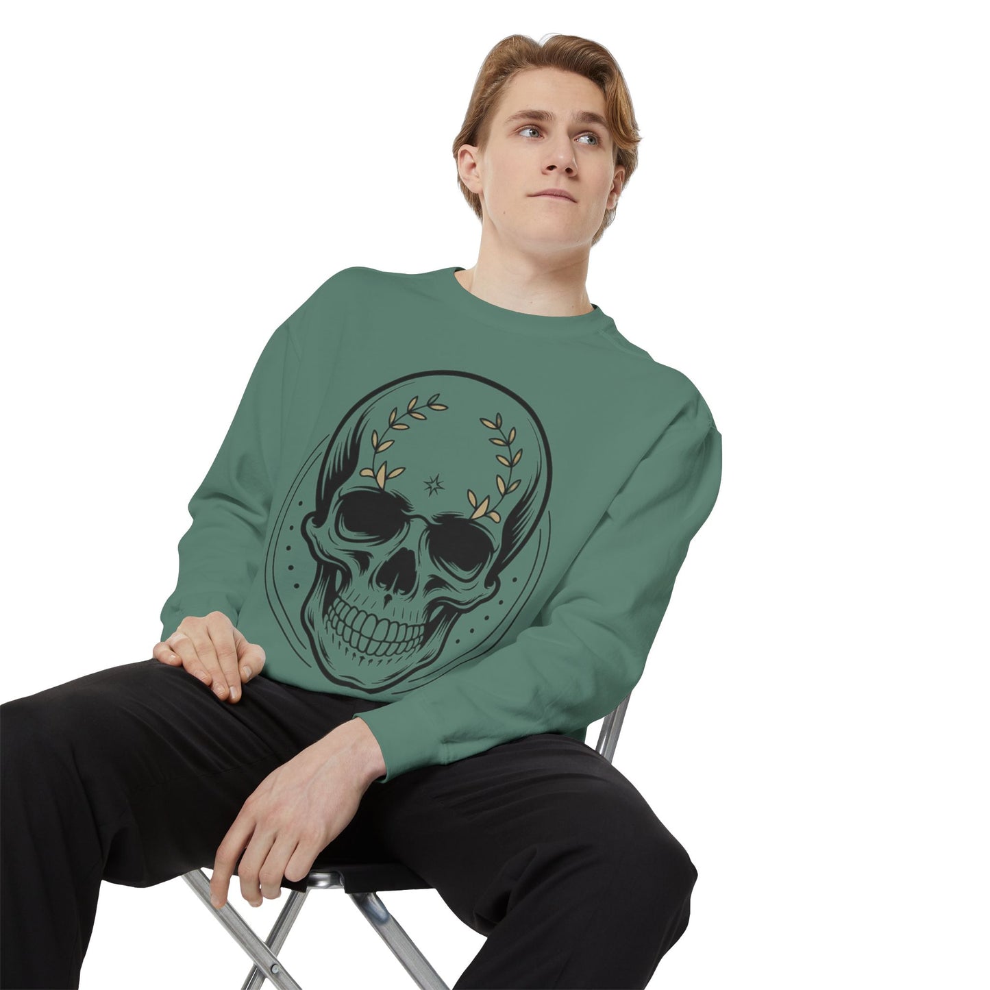 Skull Crest Sweatshirt — All Mighty Family Graphic Crewneck