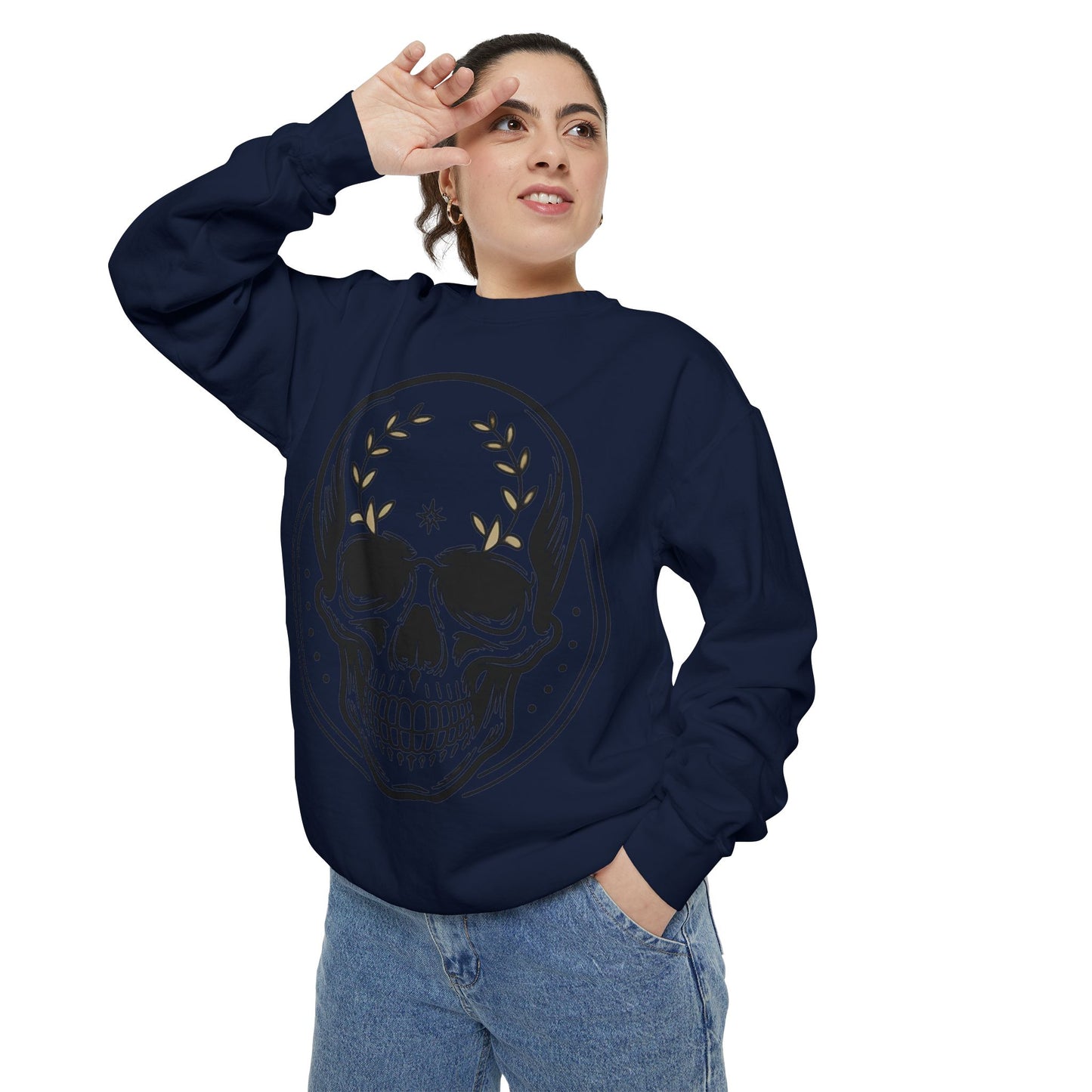 Skull Crest Sweatshirt — All Mighty Family Graphic Crewneck