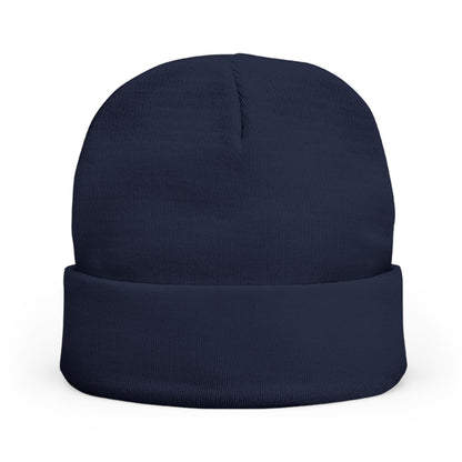 Embroidered Mystic Eye Knit Beanie — Purple & Gold Spiritual Winter Hat