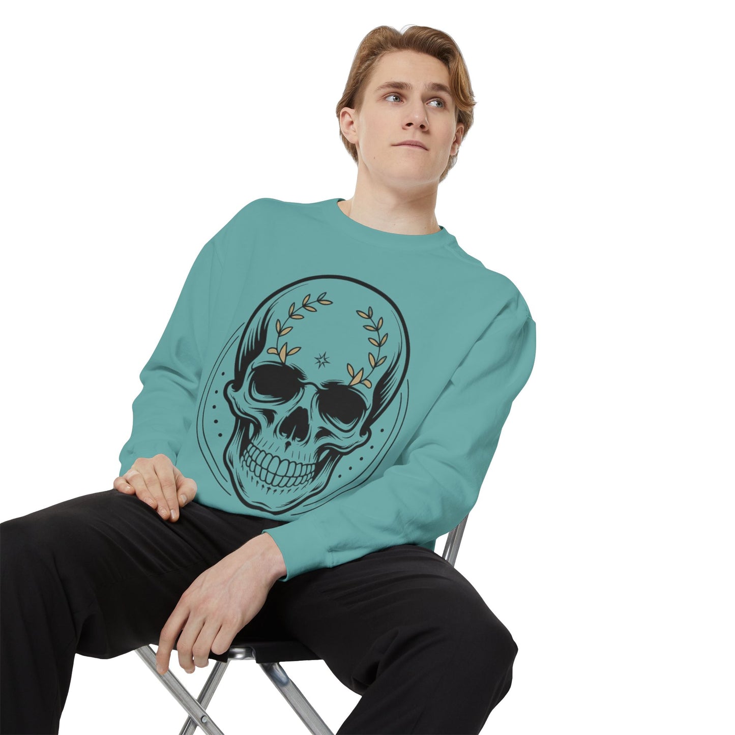 Skull Crest Sweatshirt — All Mighty Family Graphic Crewneck