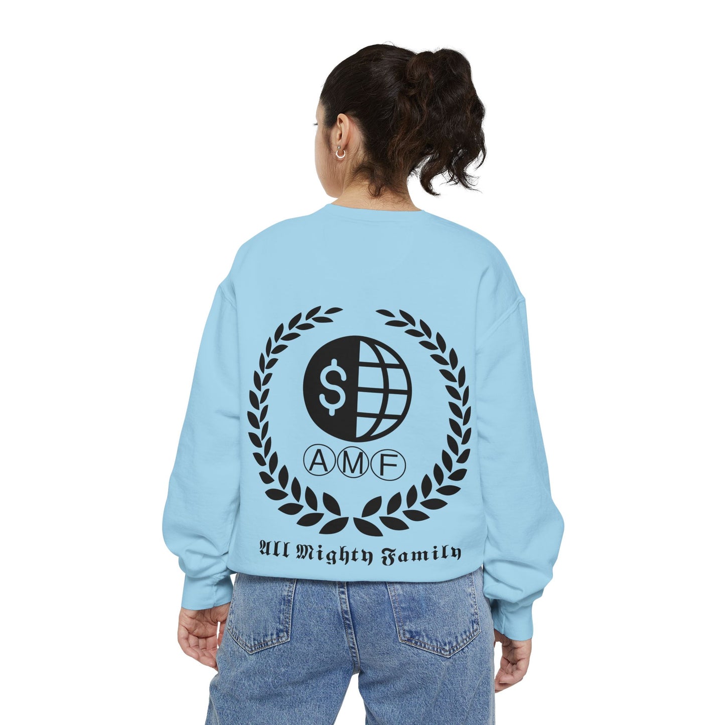 Skull Crest Sweatshirt — All Mighty Family Graphic Crewneck