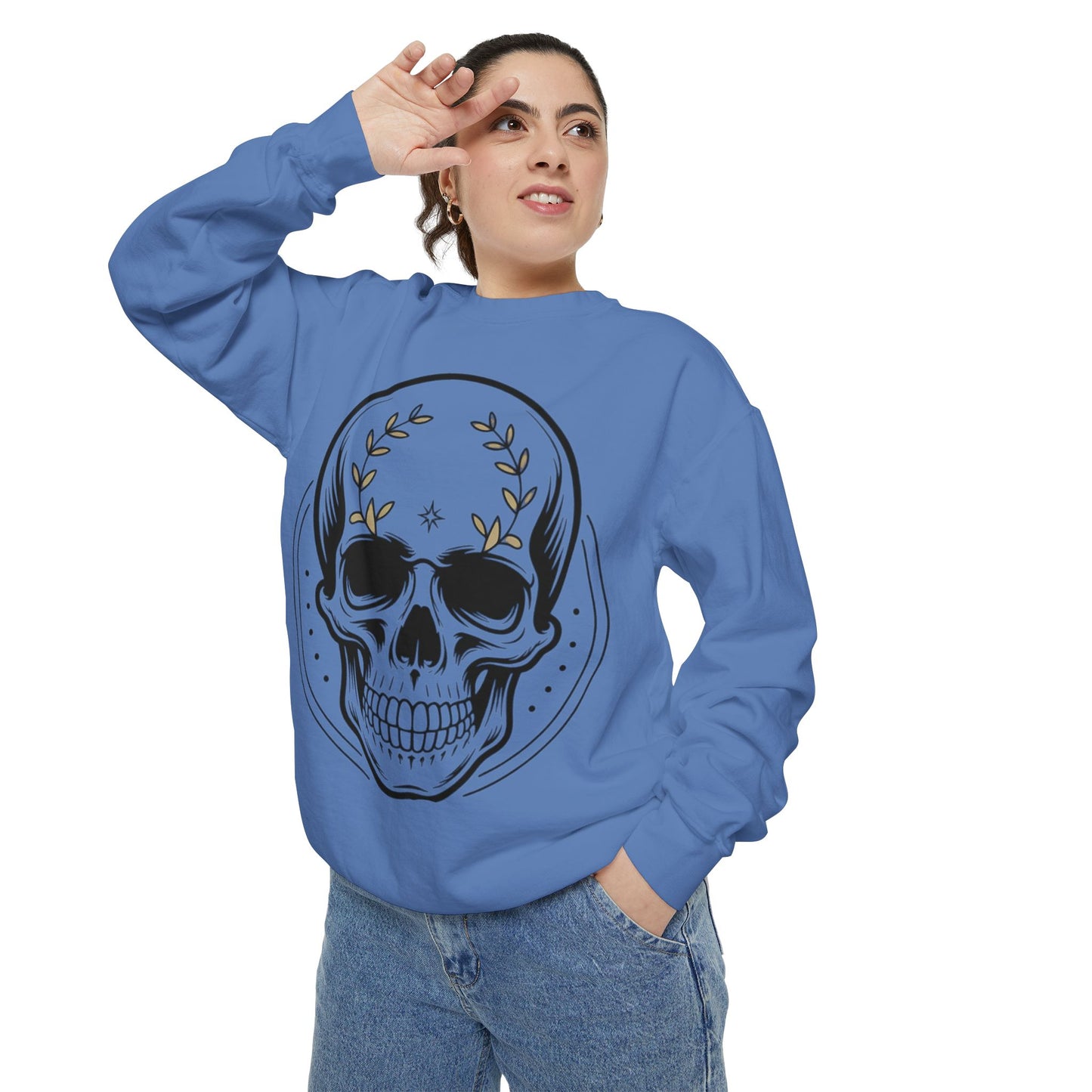 Skull Crest Sweatshirt — All Mighty Family Graphic Crewneck