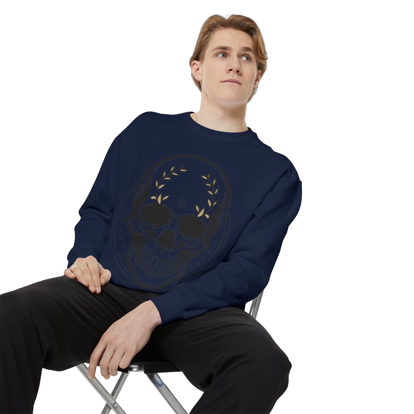 Skull Crest Sweatshirt — All Mighty Family Graphic Crewneck