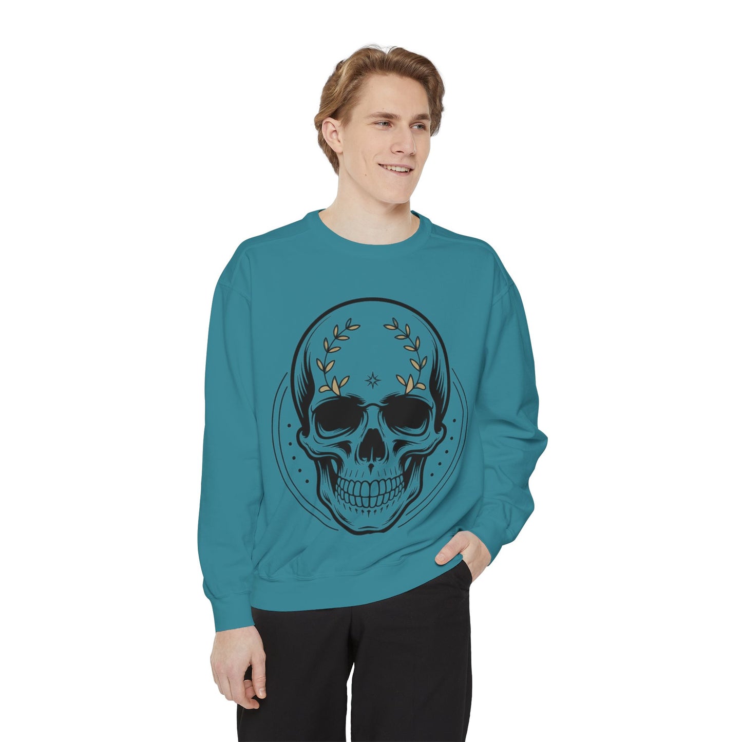Skull Crest Sweatshirt — All Mighty Family Graphic Crewneck