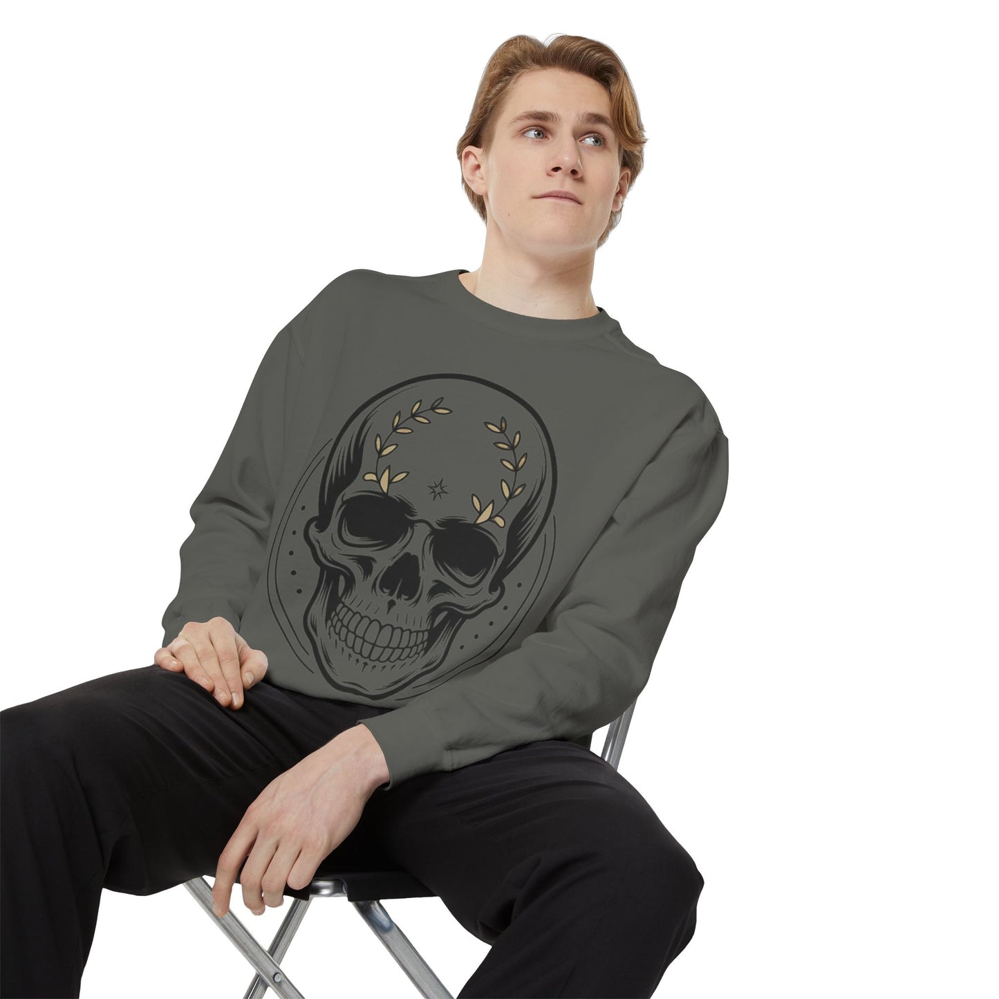 Skull Crest Sweatshirt — All Mighty Family Graphic Crewneck