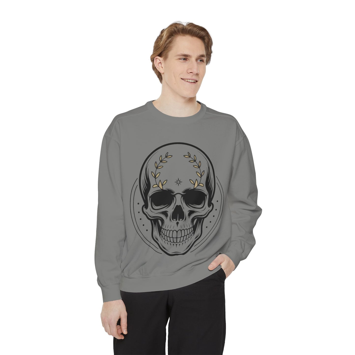 Skull Crest Sweatshirt — All Mighty Family Graphic Crewneck