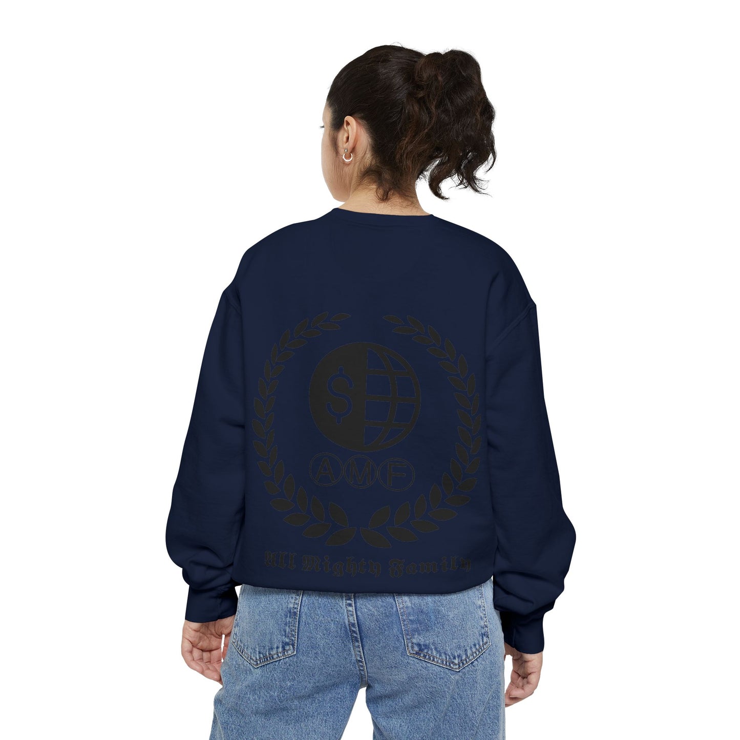 Skull Crest Sweatshirt — All Mighty Family Graphic Crewneck