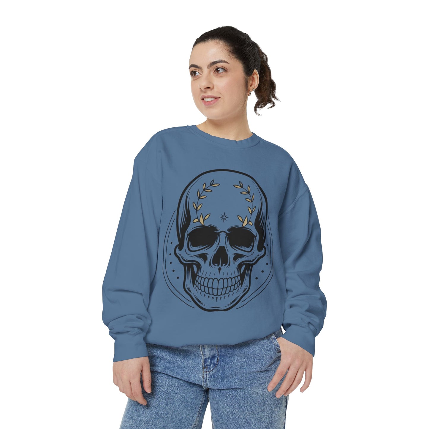 Skull Crest Sweatshirt — All Mighty Family Graphic Crewneck