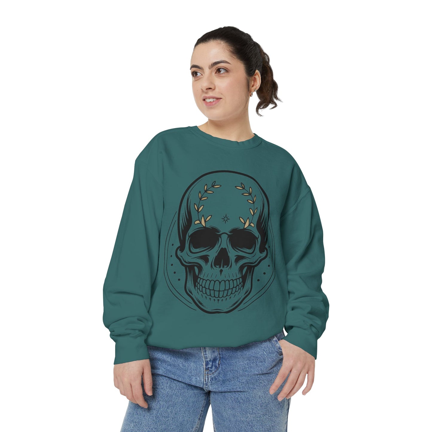 Skull Crest Sweatshirt — All Mighty Family Graphic Crewneck