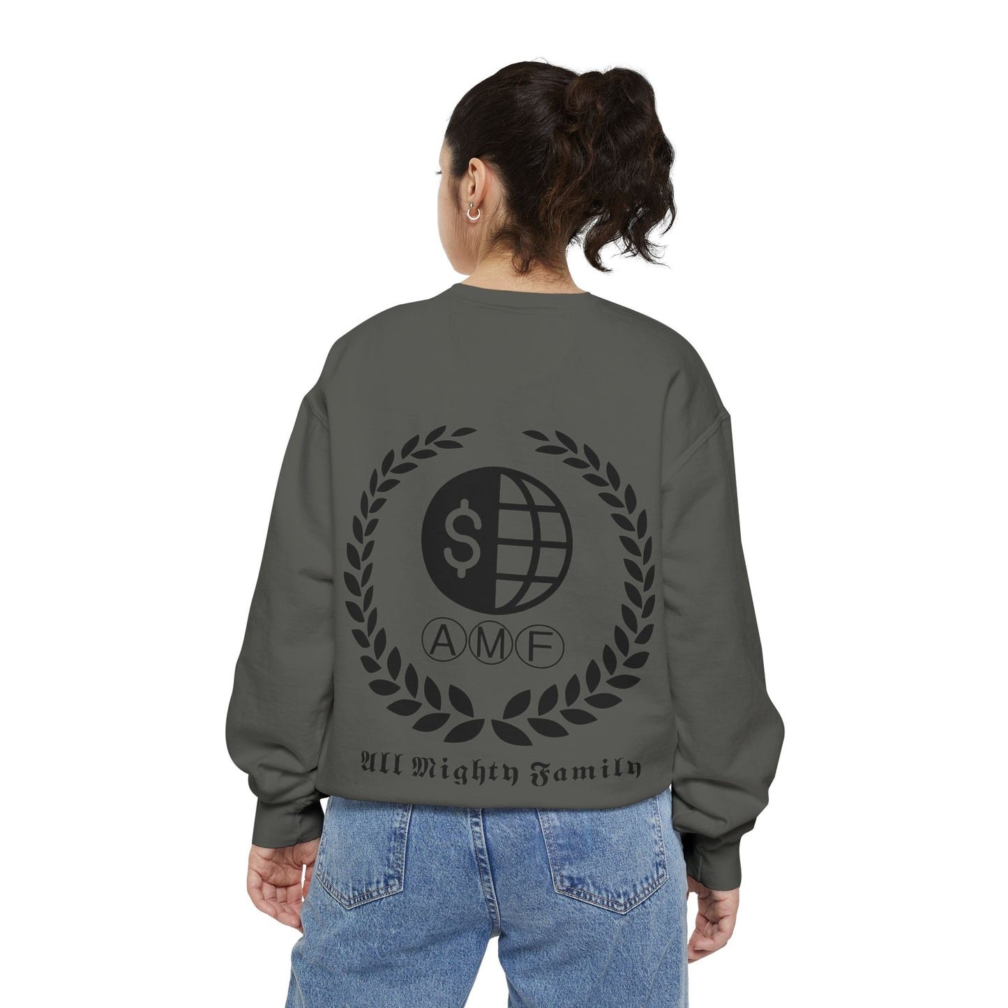 Skull Crest Sweatshirt — All Mighty Family Graphic Crewneck