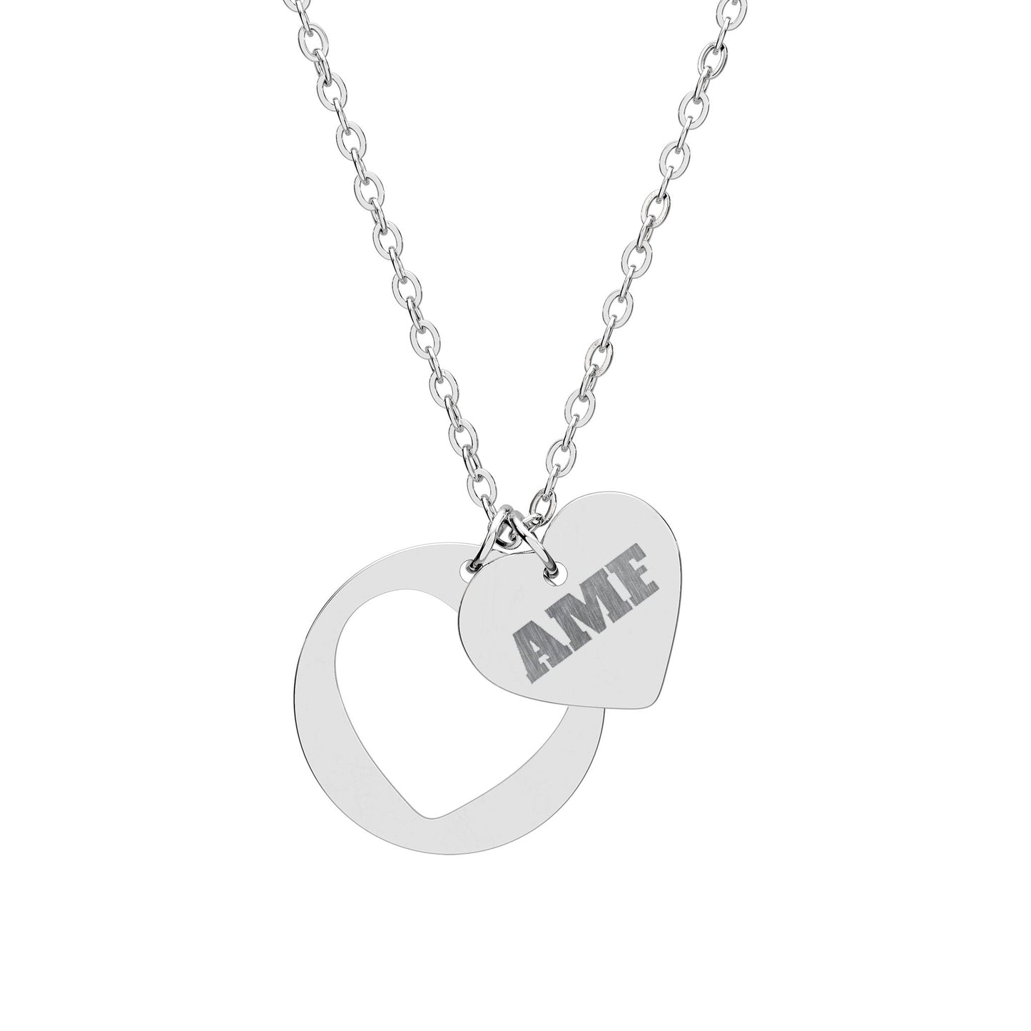 Heart Cutout Necklace (Engraving)
