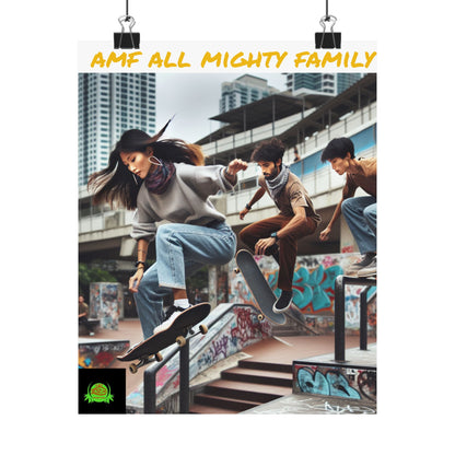 Skateboarding Lifestyle Poster - AMF All Mighty Family