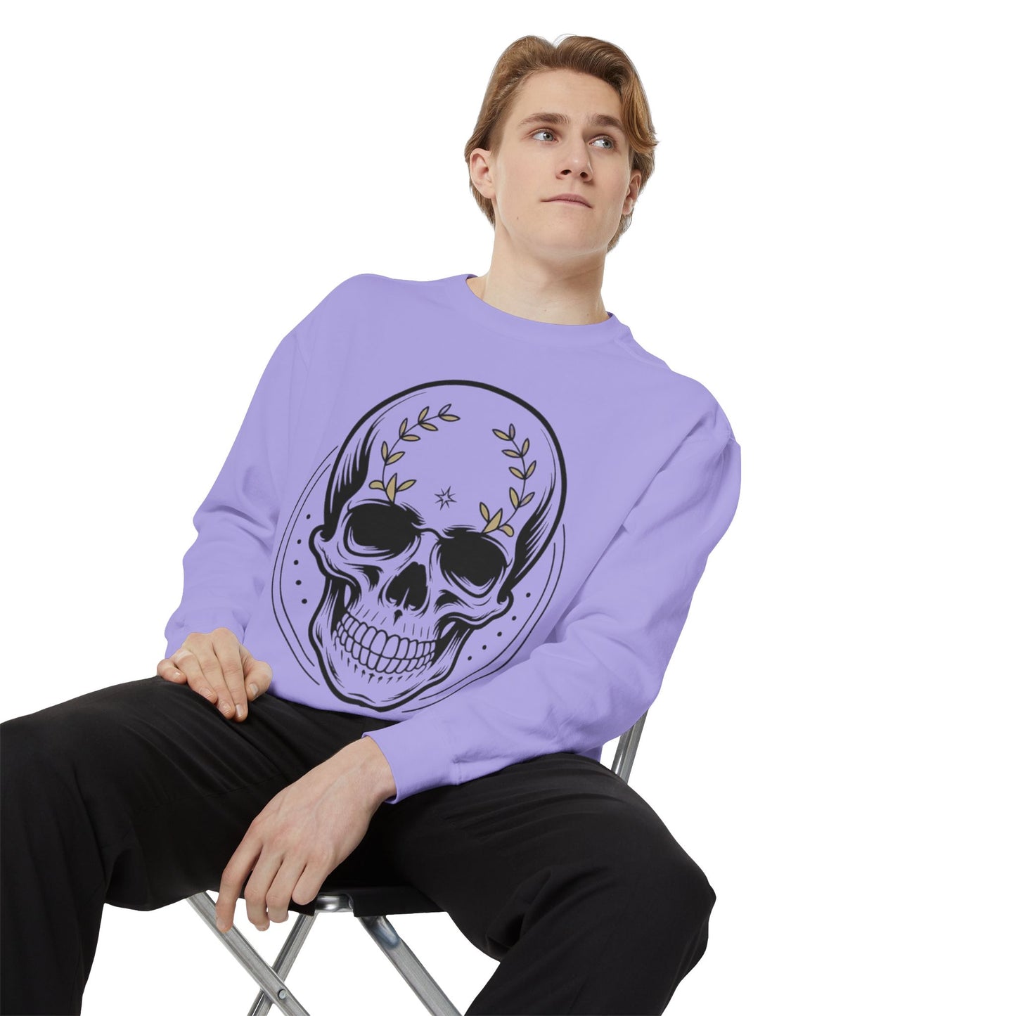 Skull Crest Sweatshirt — All Mighty Family Graphic Crewneck