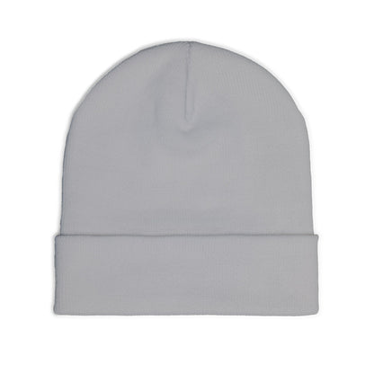 Embroidered Mystic Eye Knit Beanie — Purple & Gold Spiritual Winter Hat