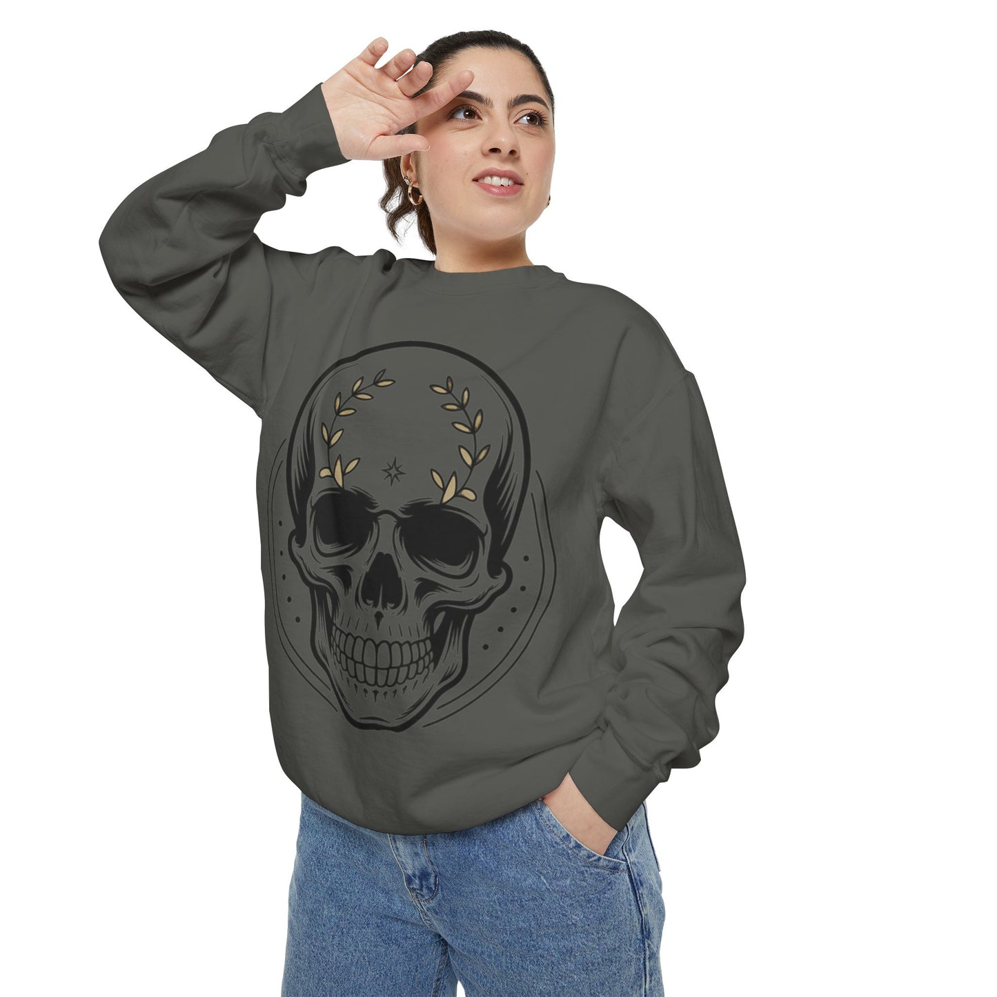Skull Crest Sweatshirt — All Mighty Family Graphic Crewneck
