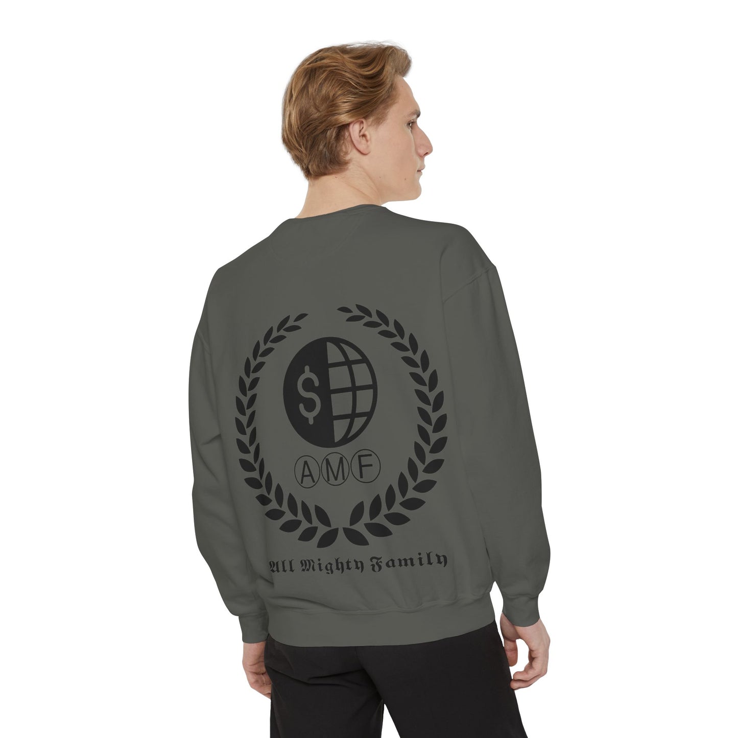 Skull Crest Sweatshirt — All Mighty Family Graphic Crewneck