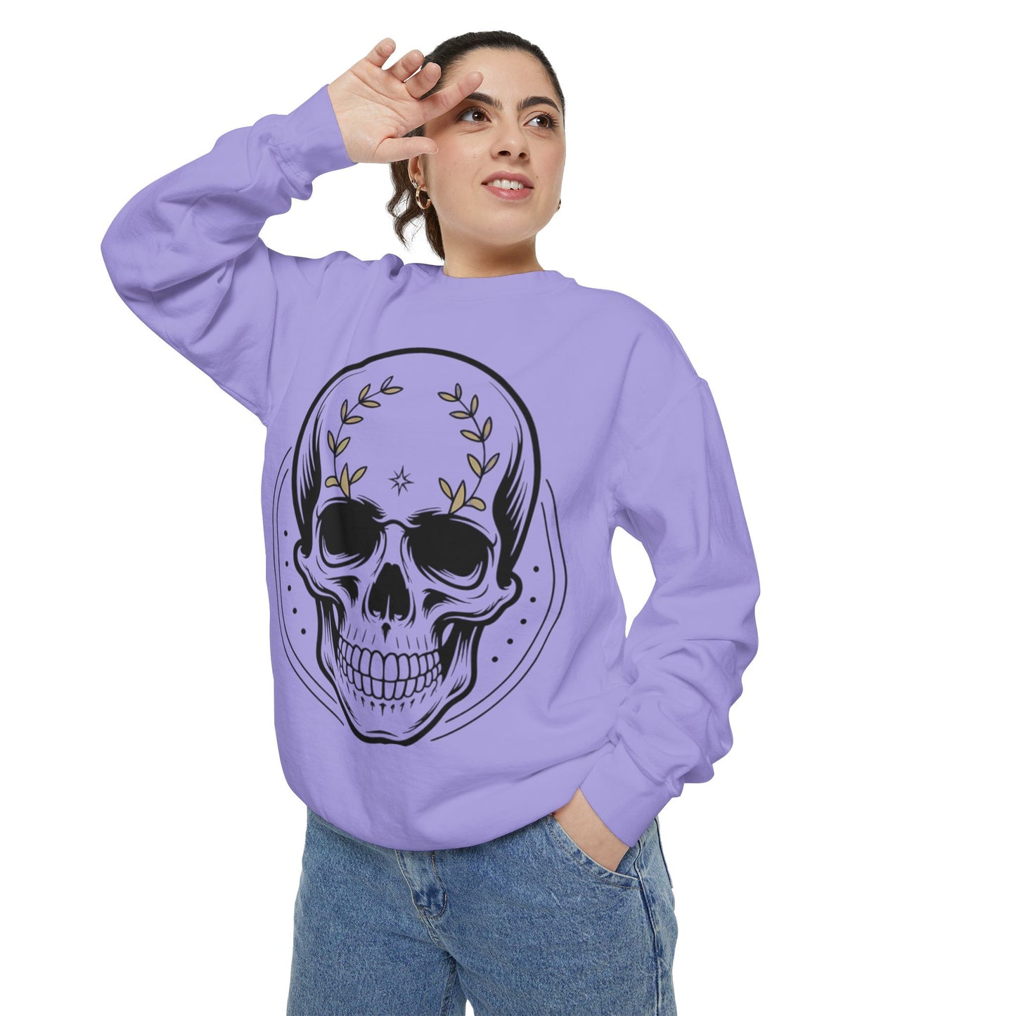 Skull Crest Sweatshirt — All Mighty Family Graphic Crewneck