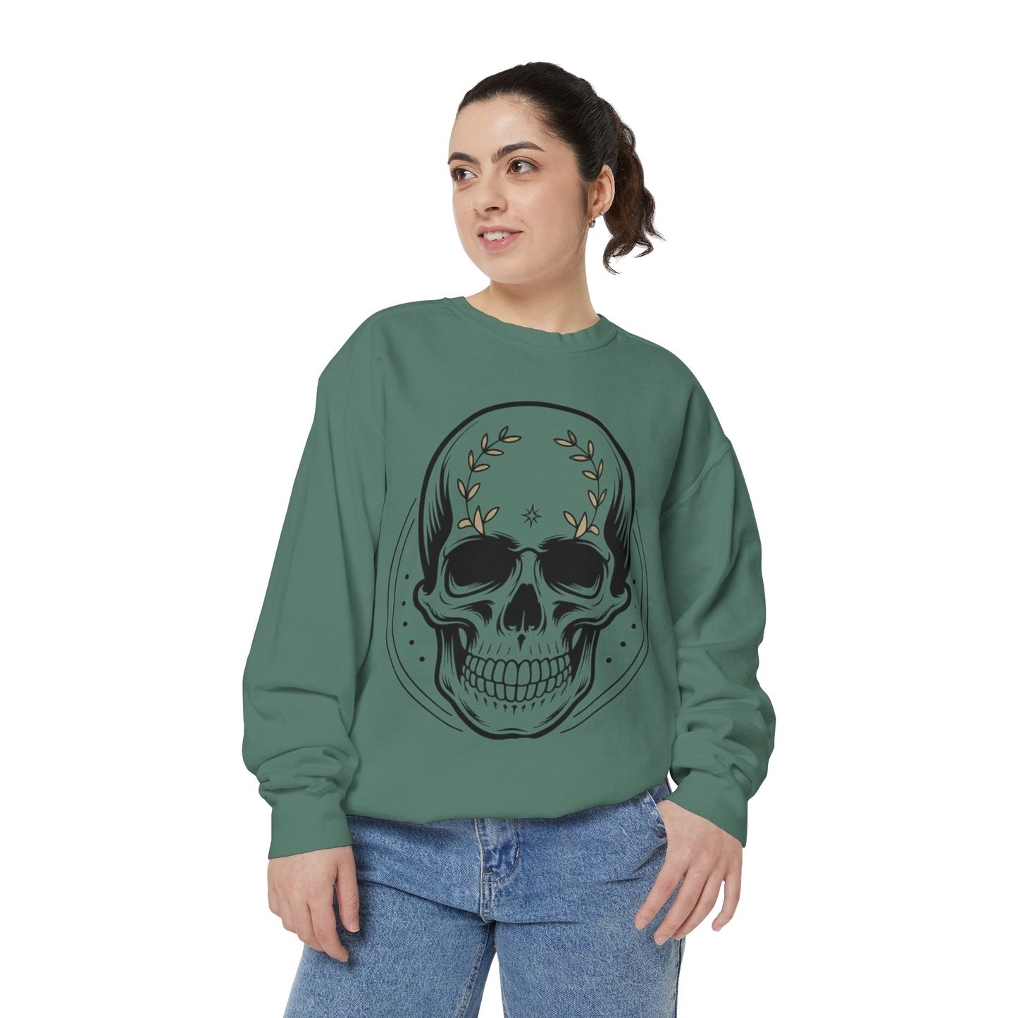 Skull Crest Sweatshirt — All Mighty Family Graphic Crewneck