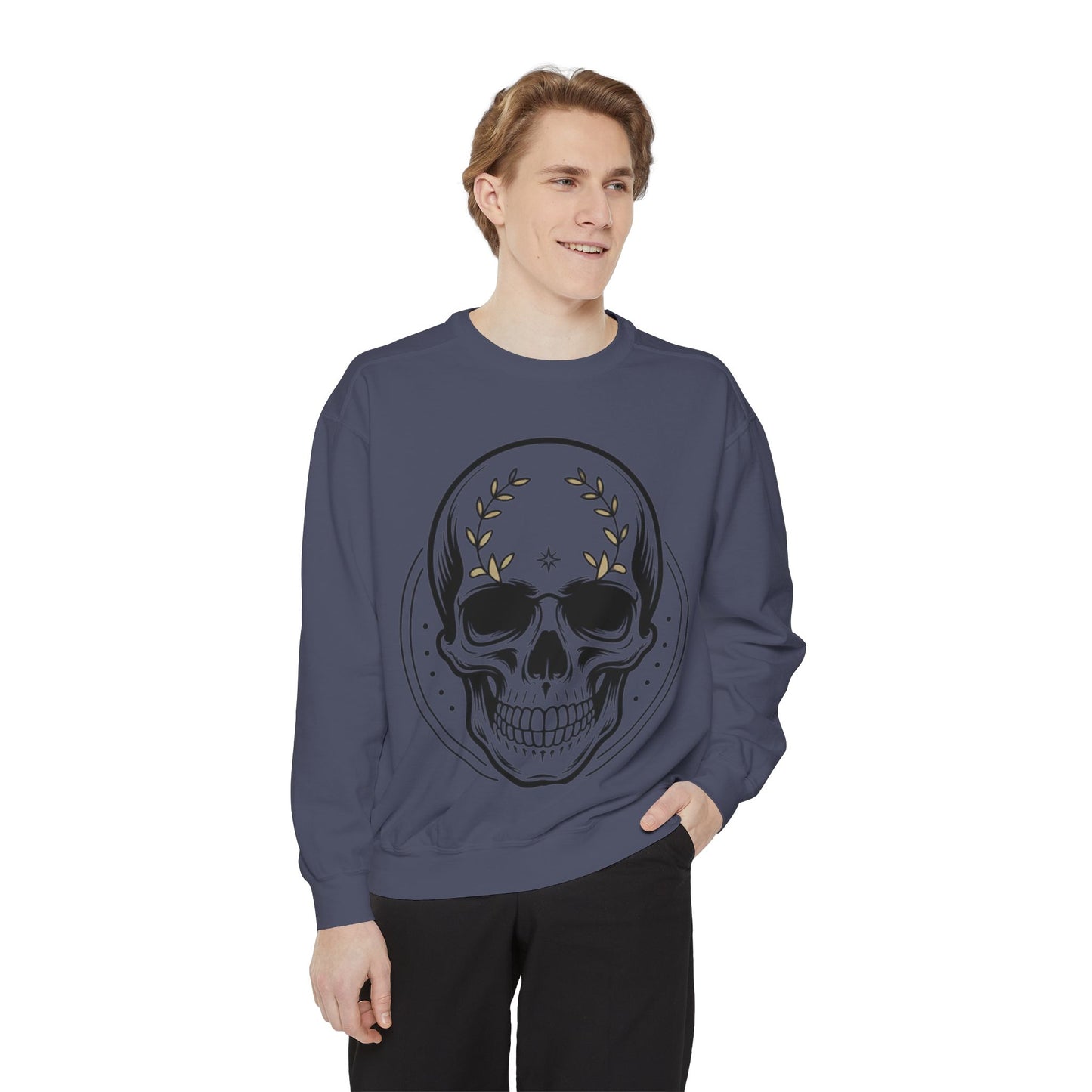 Skull Crest Sweatshirt — All Mighty Family Graphic Crewneck