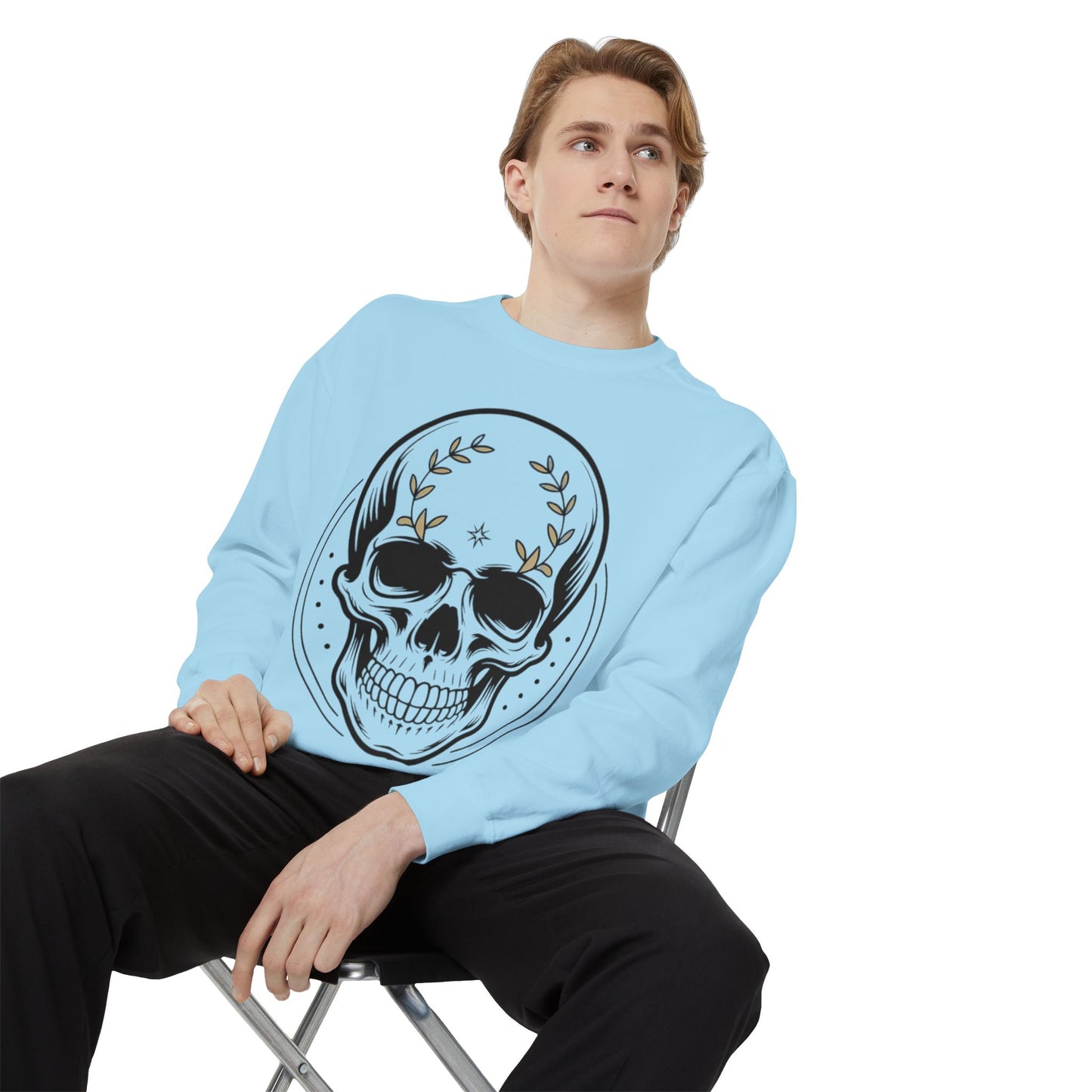 Skull Crest Sweatshirt — All Mighty Family Graphic Crewneck
